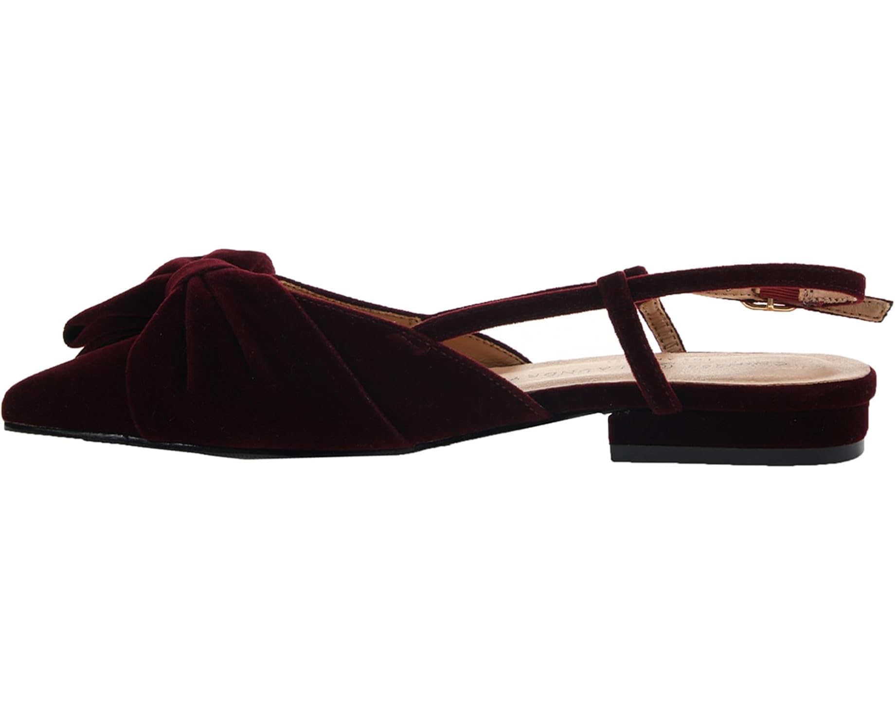 Chinese Laundry Harmony Burgundy Velvet Ankle Strap Flat