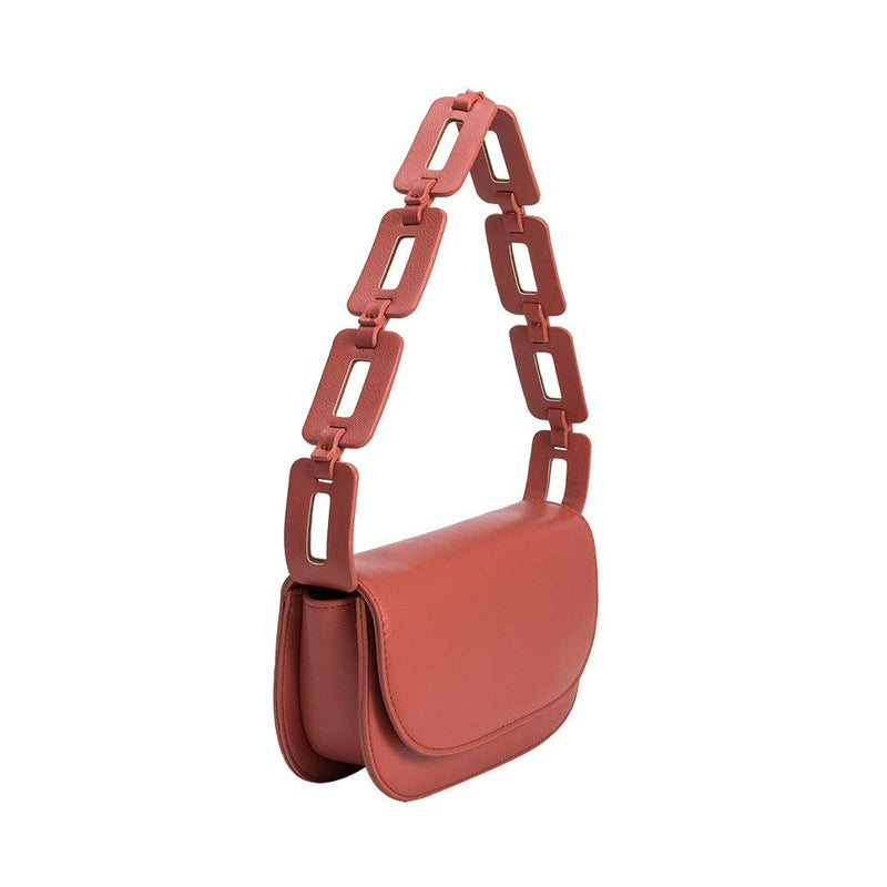 Inez Red Rose Small Vegan Leather Shoulder Bag