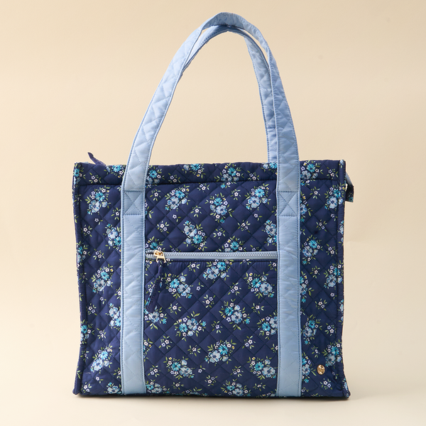 The Everyday Quilted Tote Bag-Endless Daydream Navy