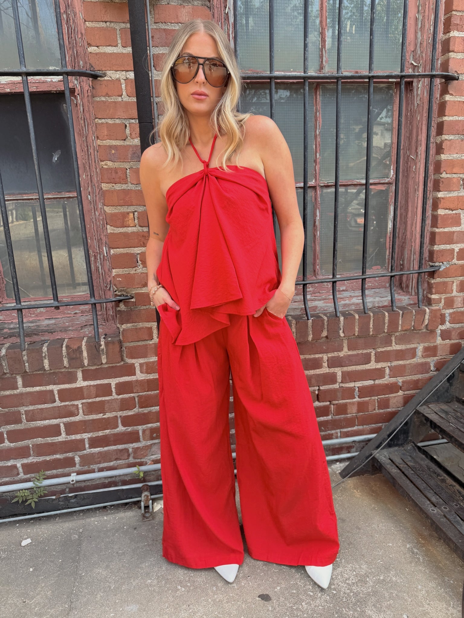 Bri Red Halter Top