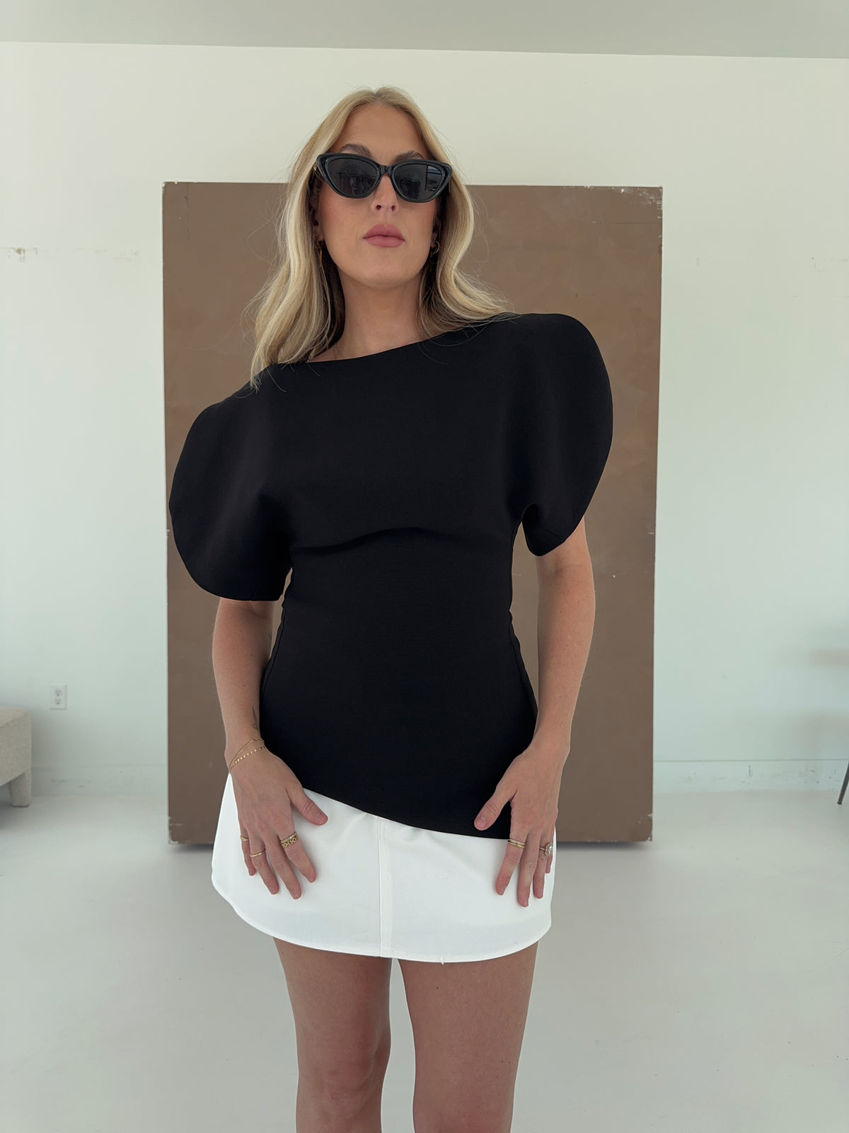 Brandy Structured Top - Black