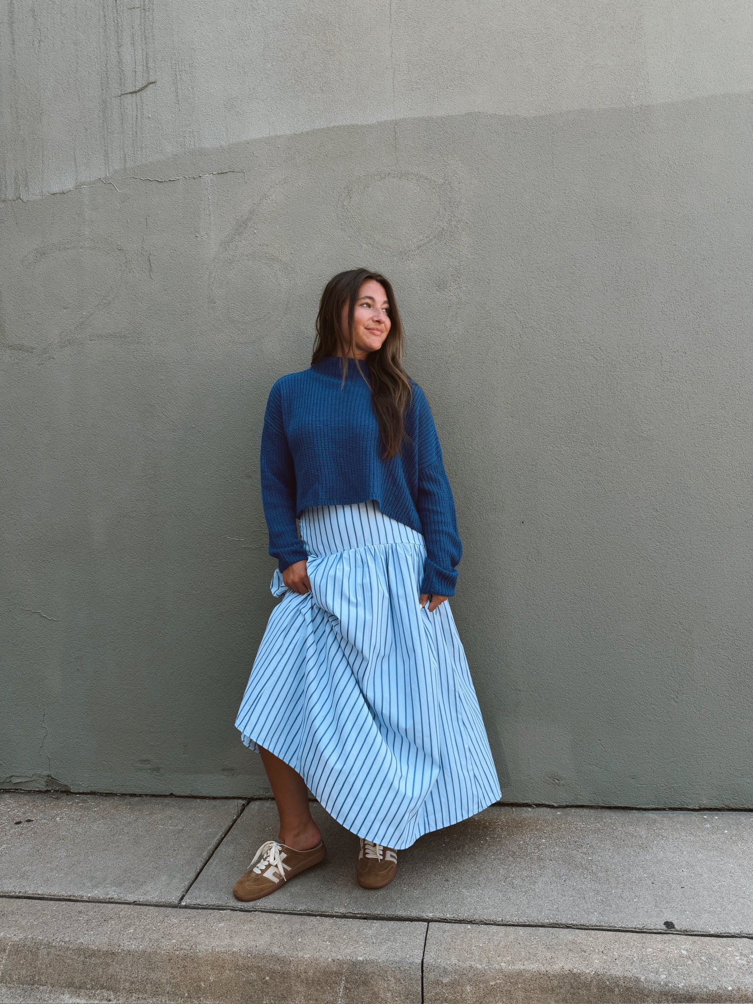 Set Your Sails Skirt - Blue & Navy Stripe