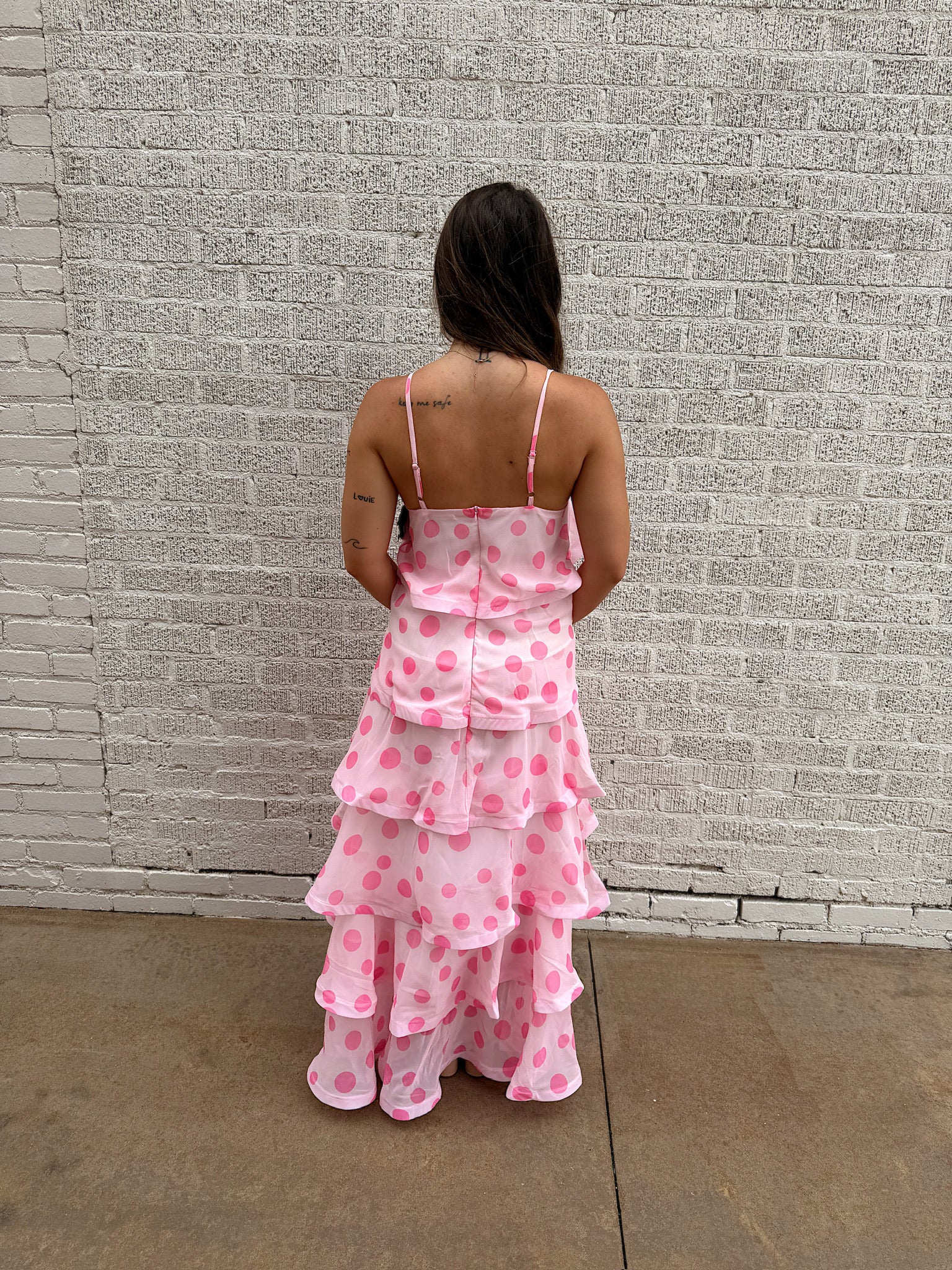 Danielle Polka Dot Ruffle Dress