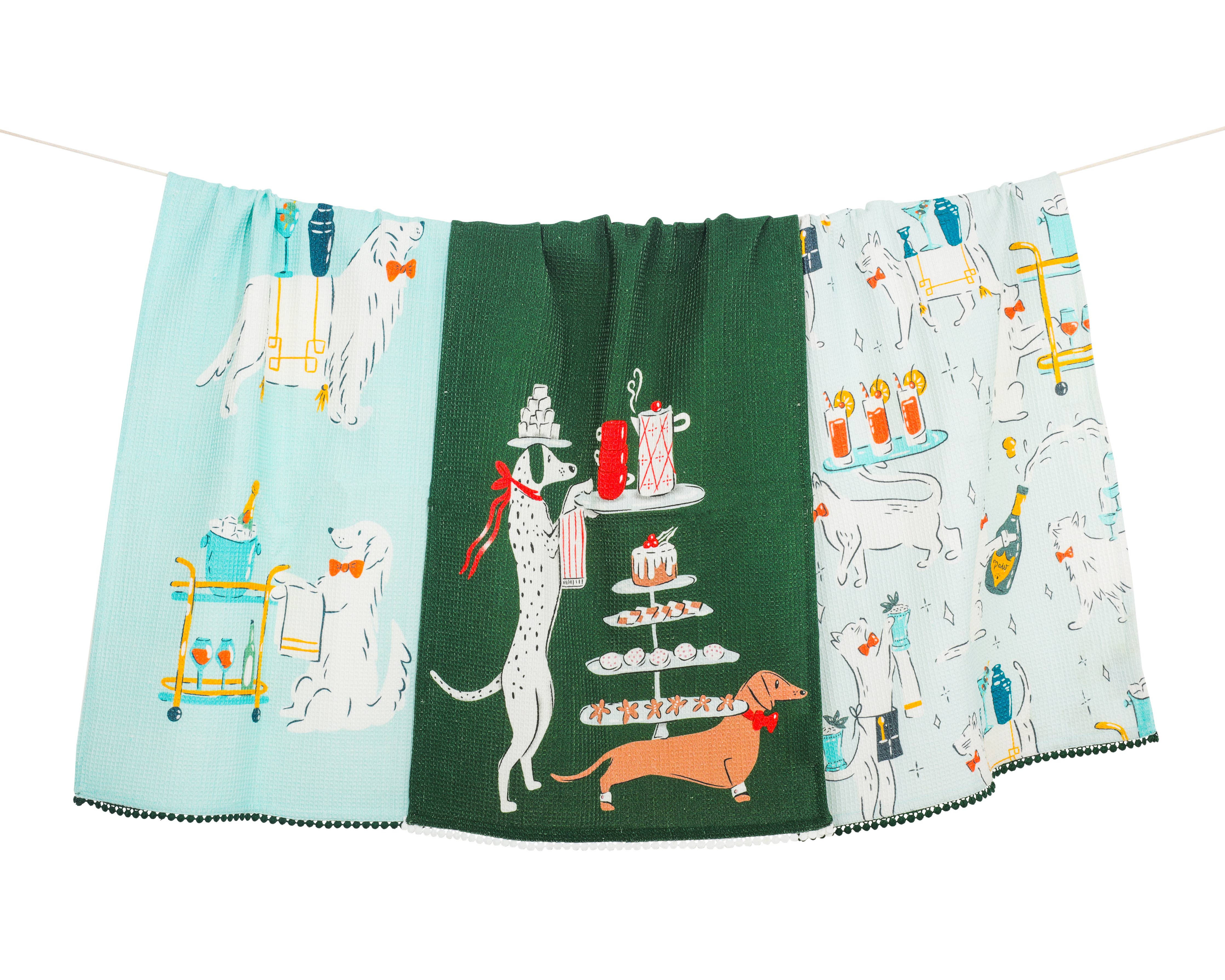 "Cocktail Hour" Dapper Dog Towel Set