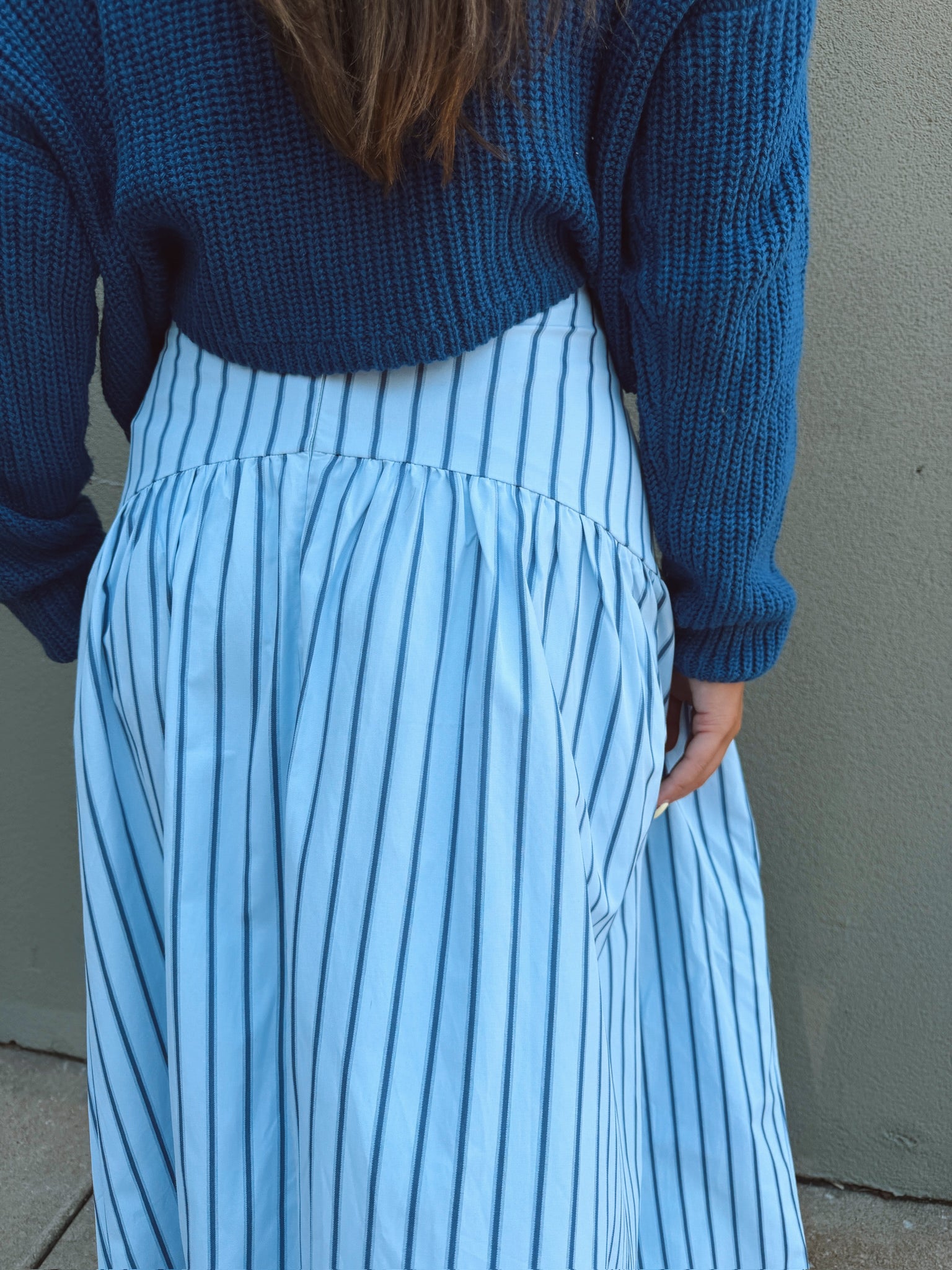 Set Your Sails Skirt - Blue & Navy Stripe