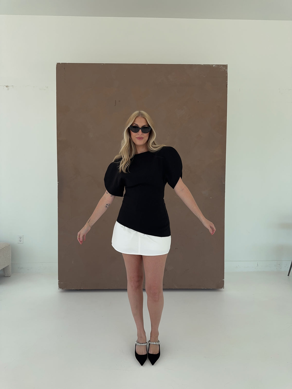 Brandy Structured Top - Black