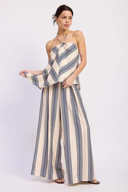 PRE-ORDER (ETA 6/30) Bri Halter Top - Navy Stripe