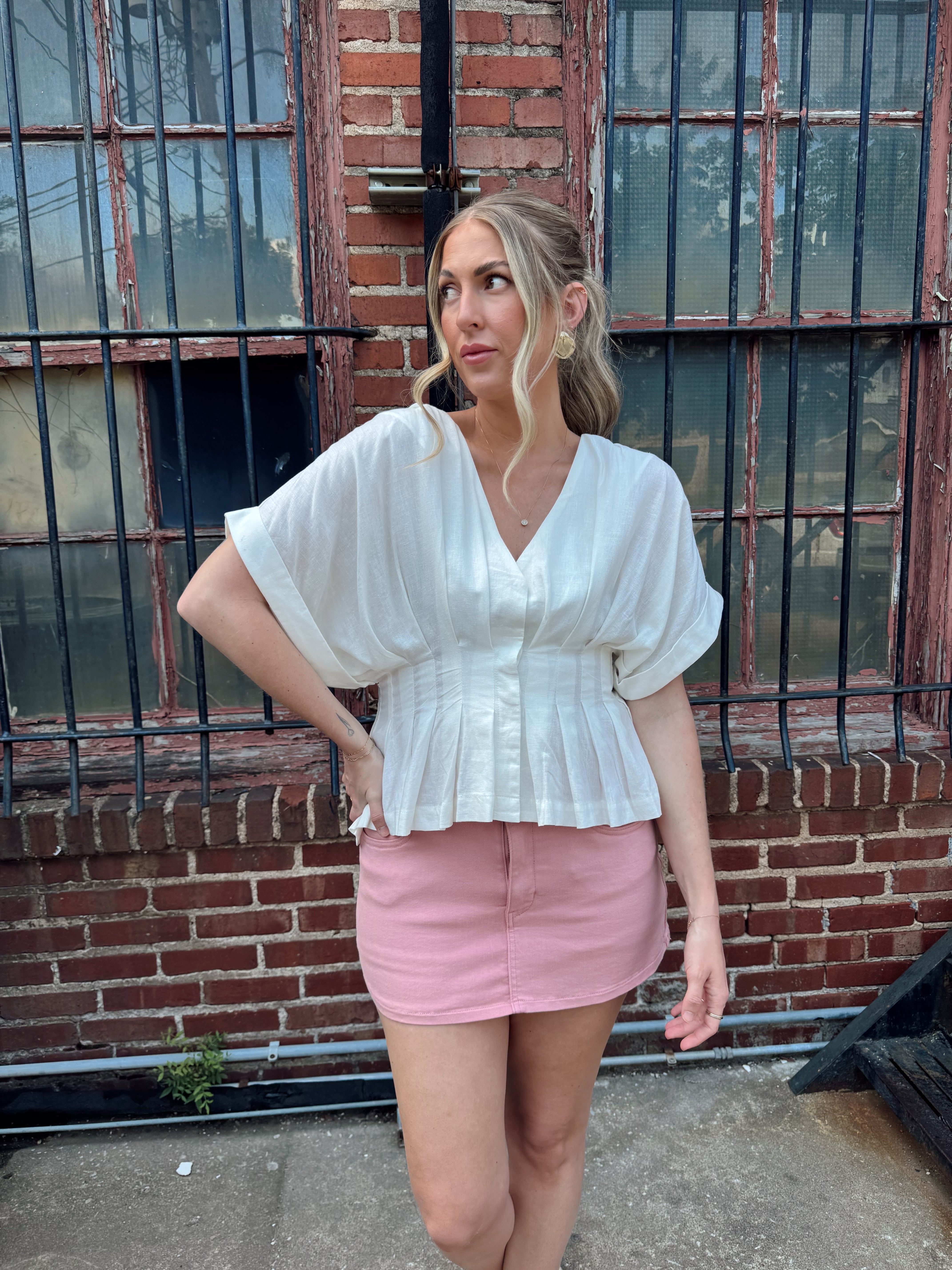 Elevated Affairs Pleated Detail Shirt