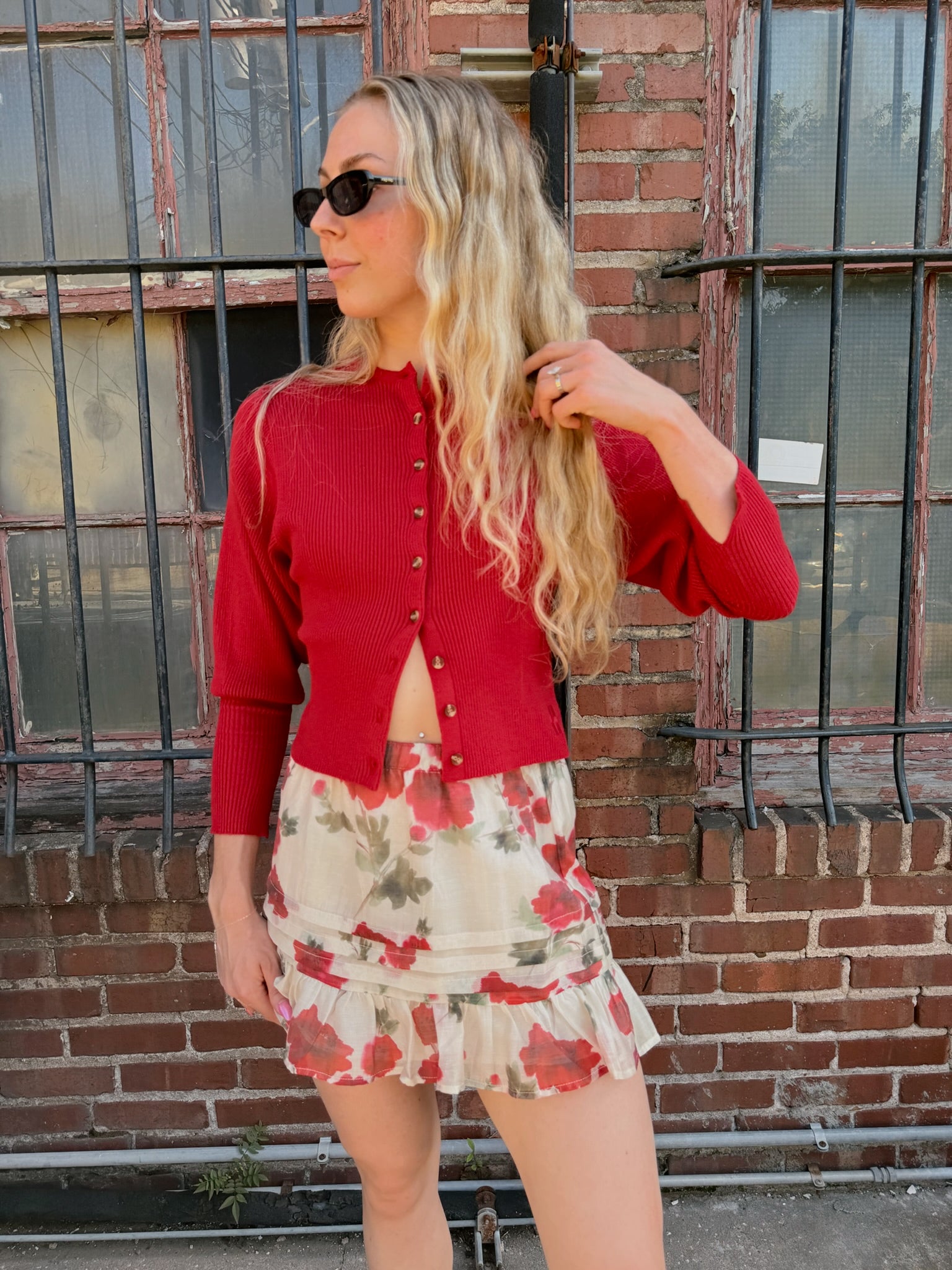 Jiji Gaetan Cardigan in Rouge