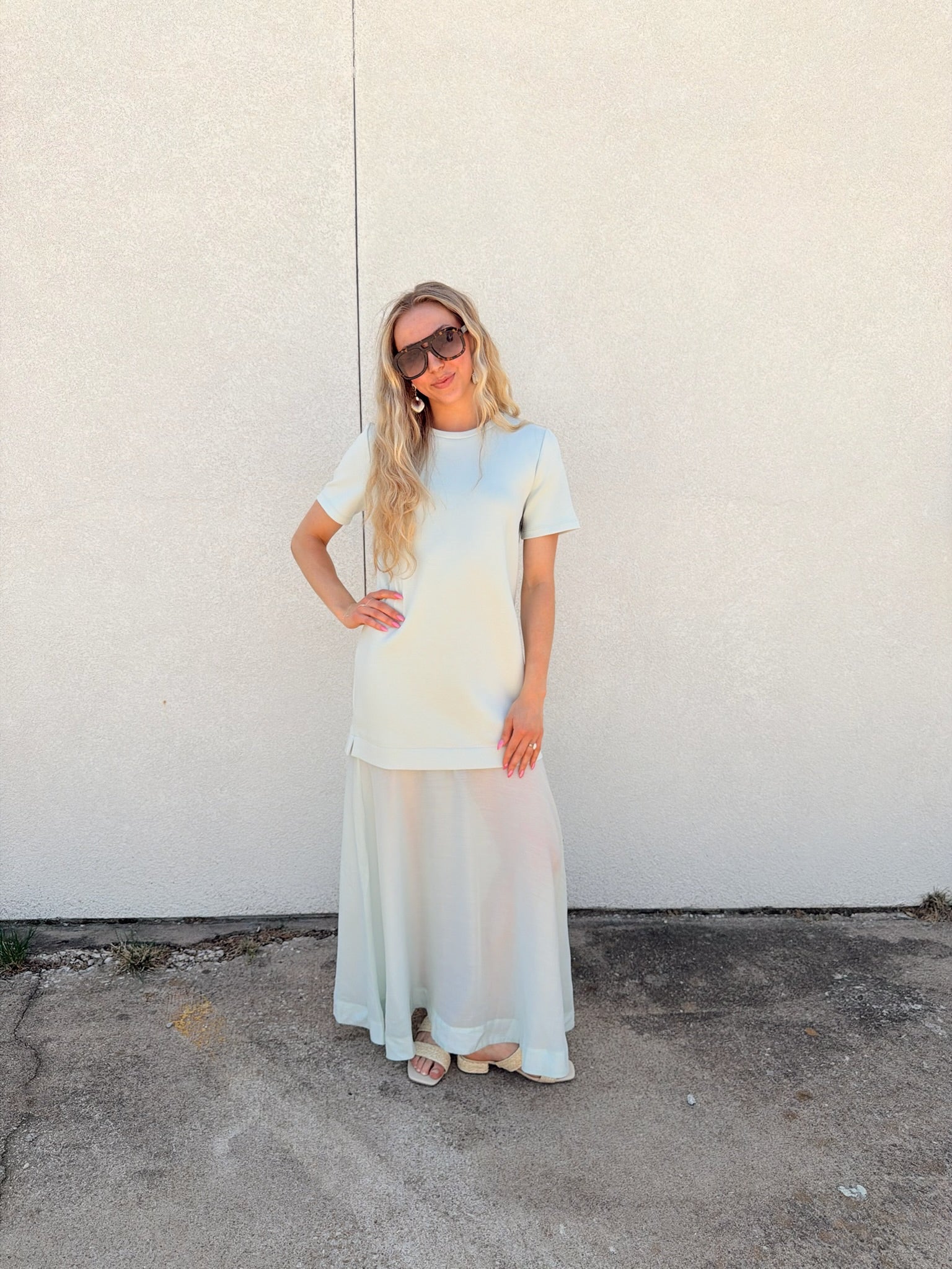 English Factory See Through Mixed Media Maxi Dress