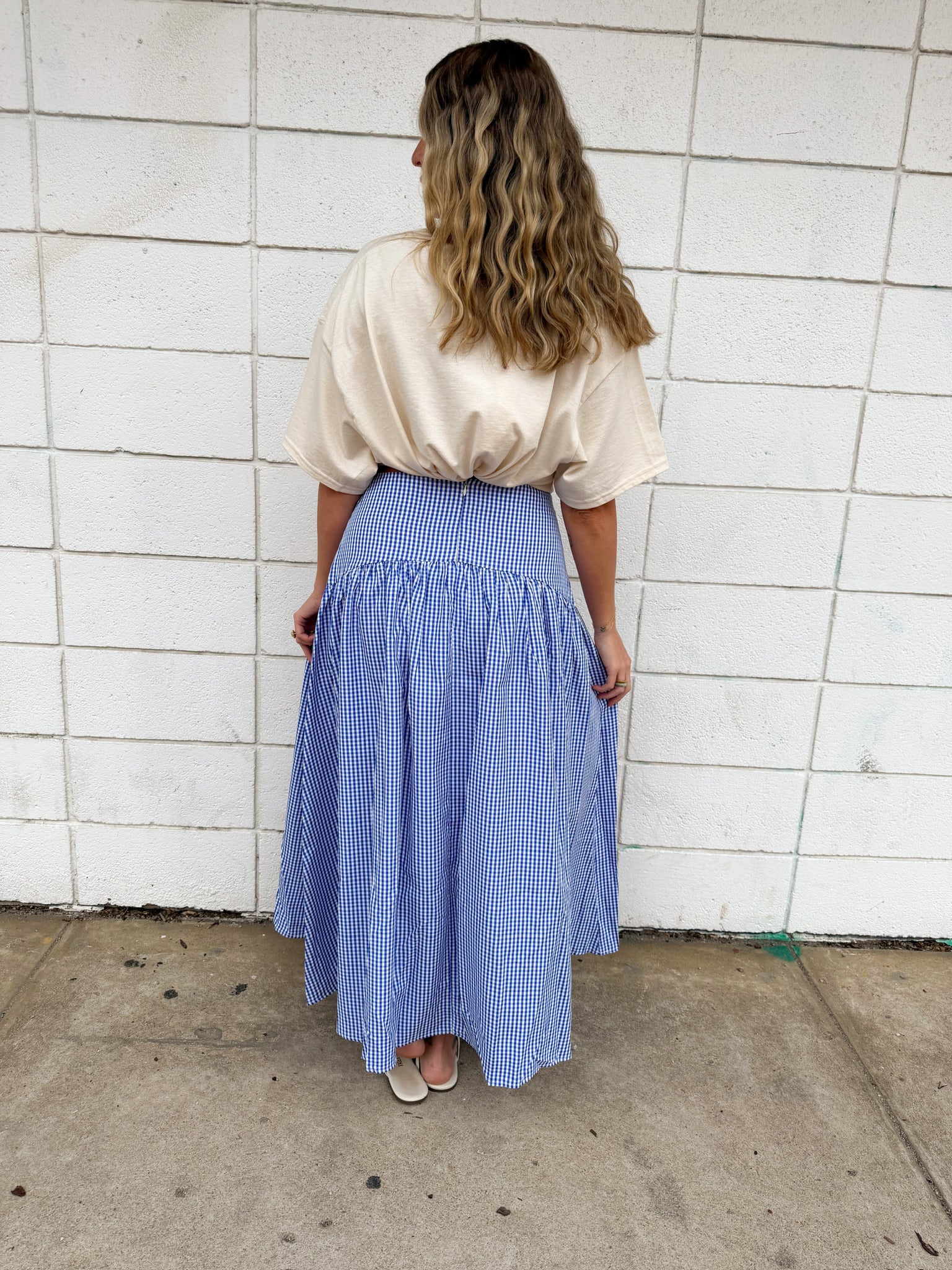 Set Your Sails Skirt - Navy Gingham