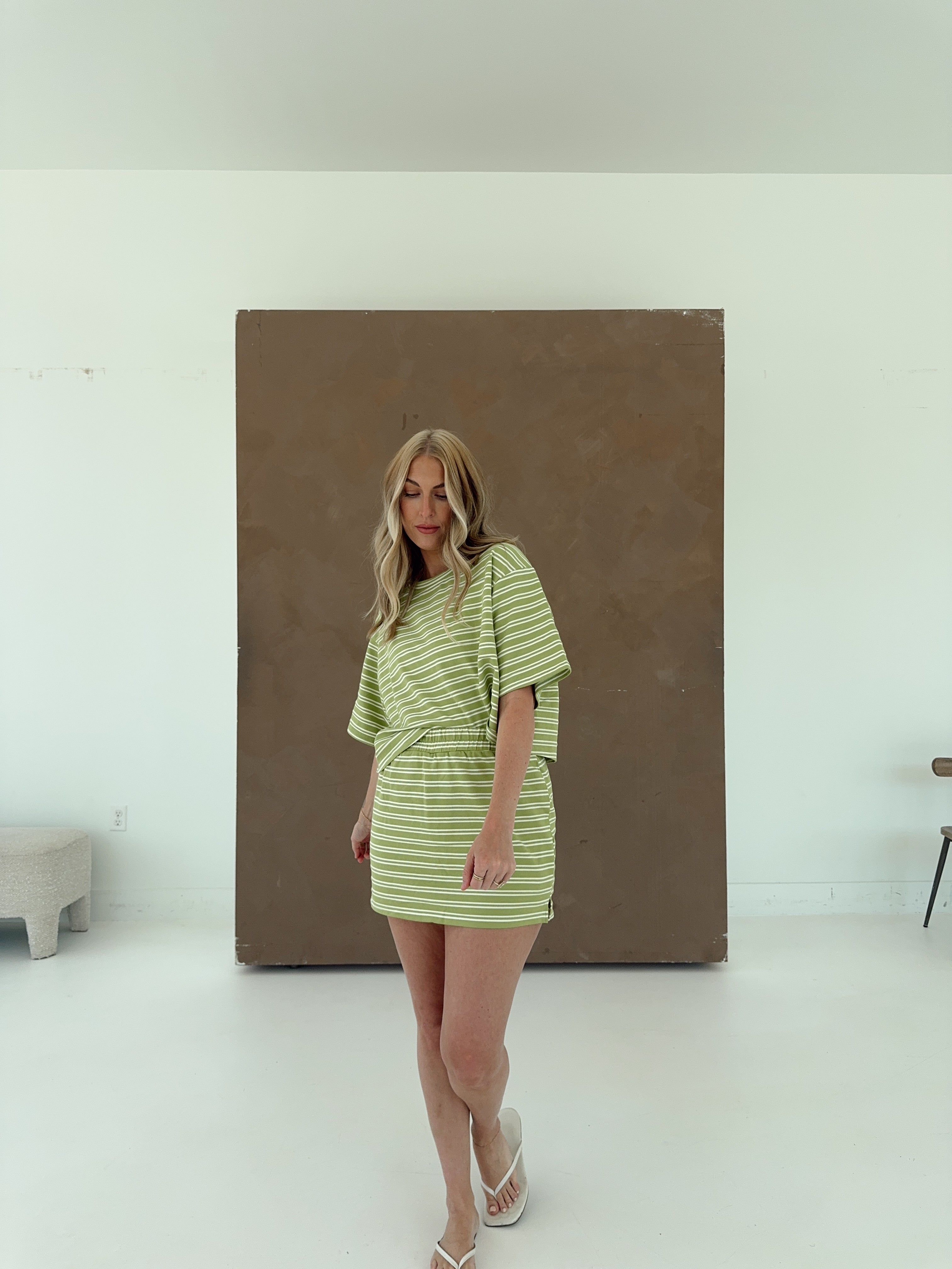 Macy Matcha Stripe Top