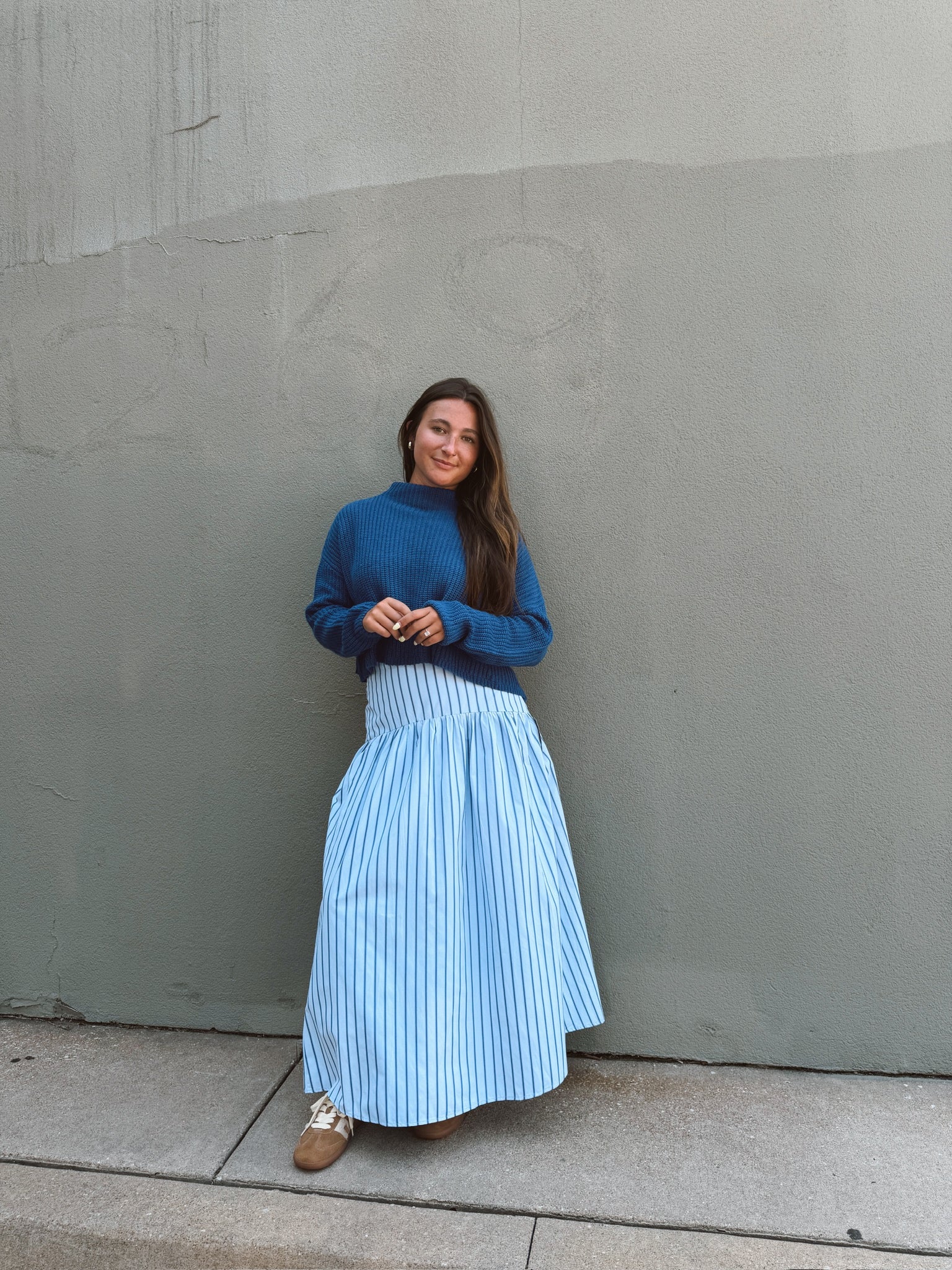 Set Your Sails Skirt - Blue & Navy Stripe