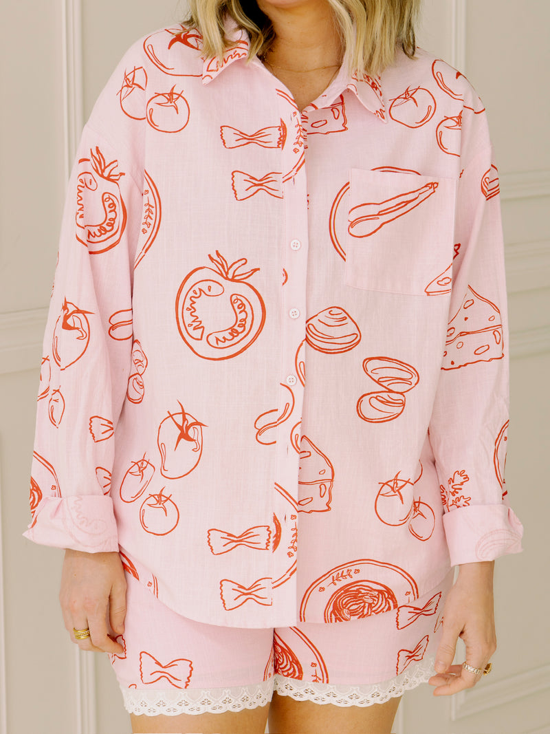 Pasta Party Button Up