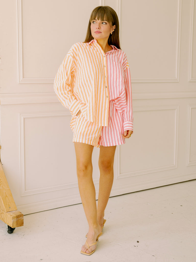 dRA Matera Top in Aurora Pink Stripe