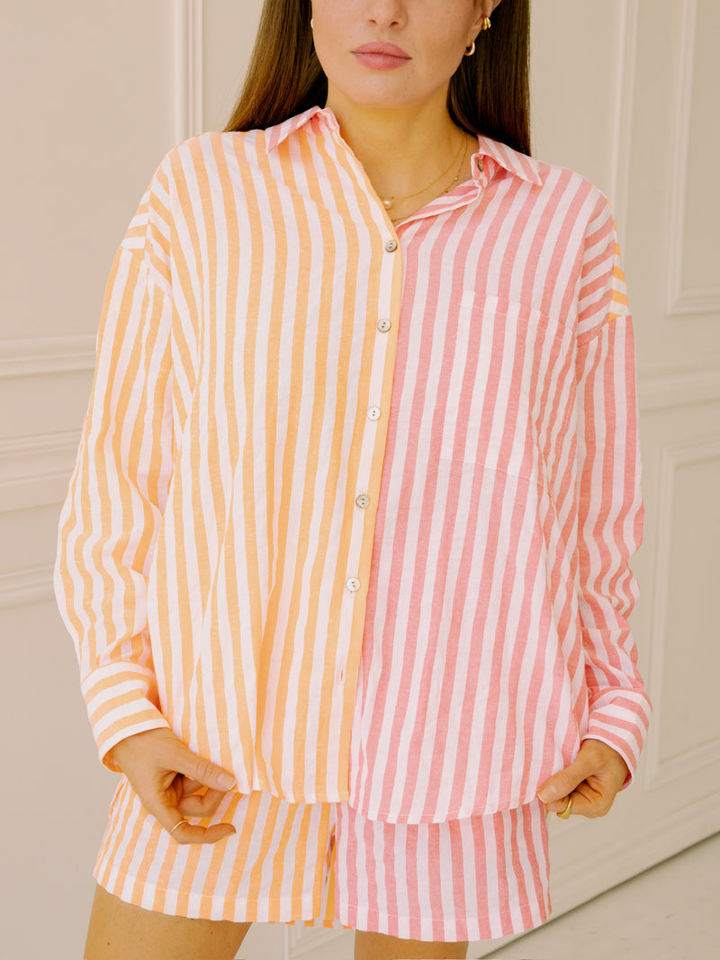 dRA Matera Top in Aurora Pink Stripe