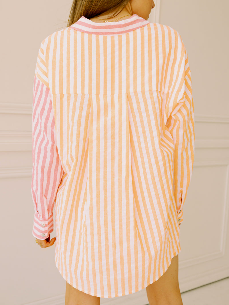 dRA Matera Top in Aurora Pink Stripe