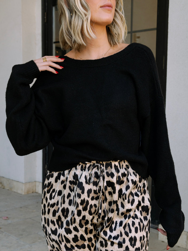 Reversible Black Bow Sweater