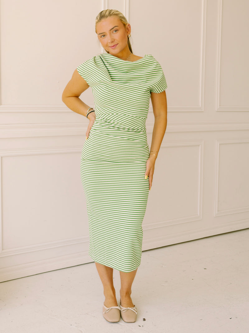 dRA Tori Dress in Matcha/Ivory