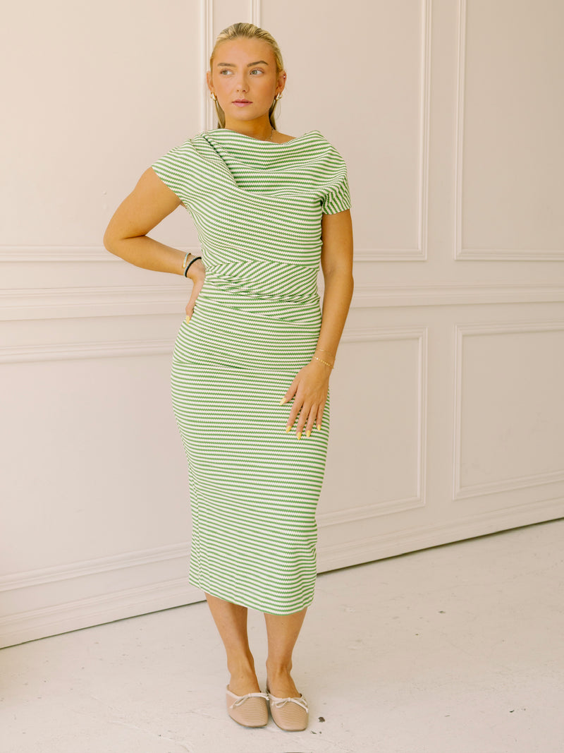 dRA Tori Dress in Matcha/Ivory