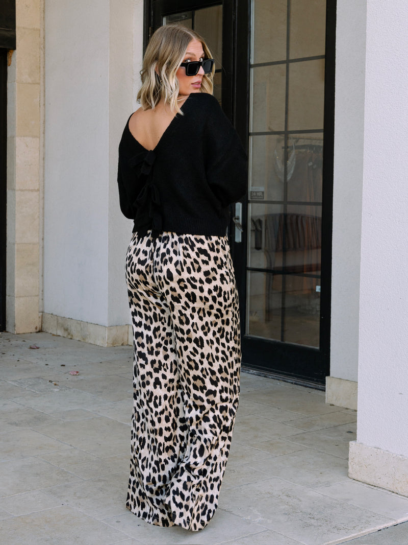 Lacy Leopard Satin Pants