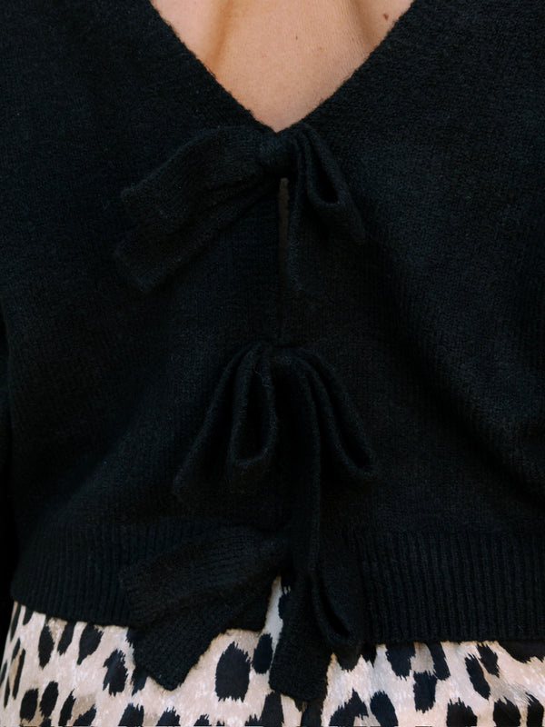 Reversible Black Bow Sweater