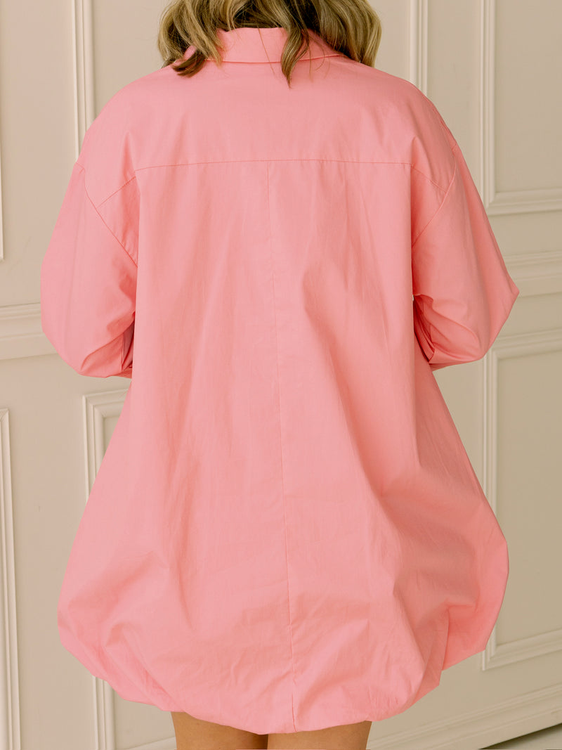 Bailey Bubble Hem Dress - Pink