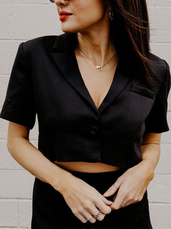 Mind Your Business Cropped Blazer
