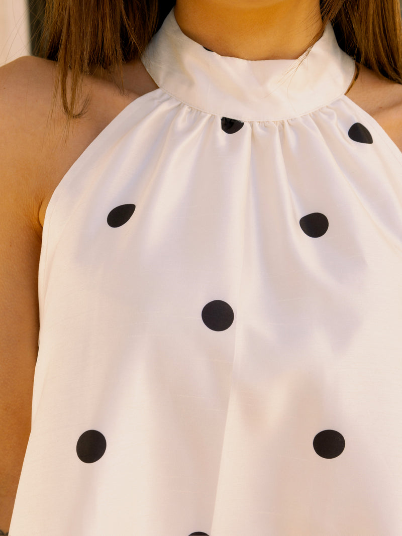 Presley Polka Dot Dress in Ivory