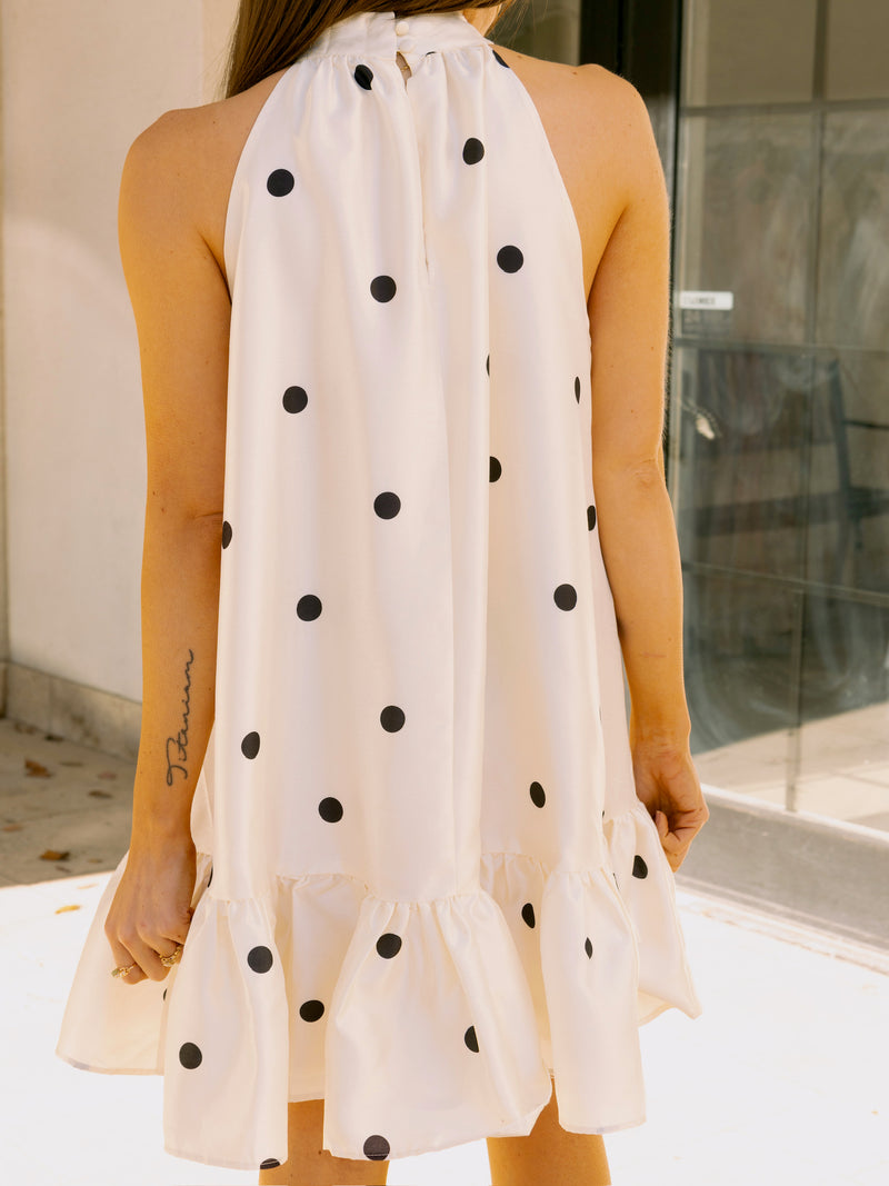 Presley Polka Dot Dress in Ivory