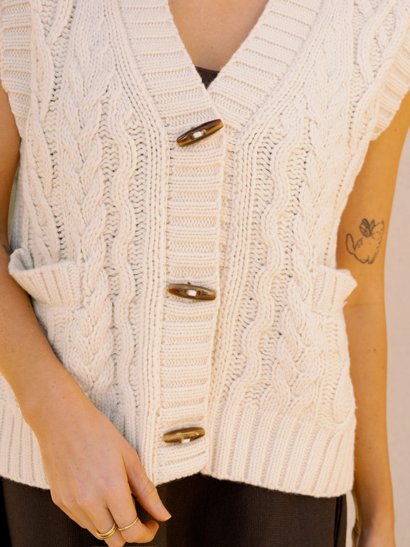 Frnch Creme Knitted Vest