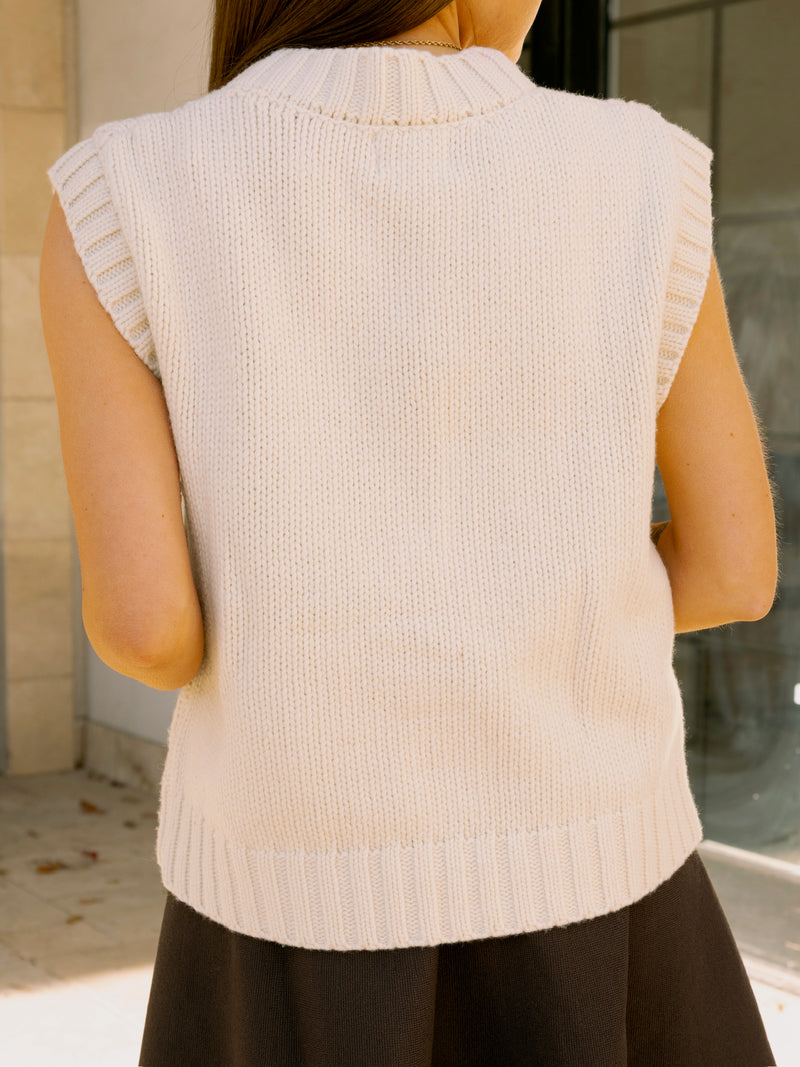 Frnch Creme Knitted Vest