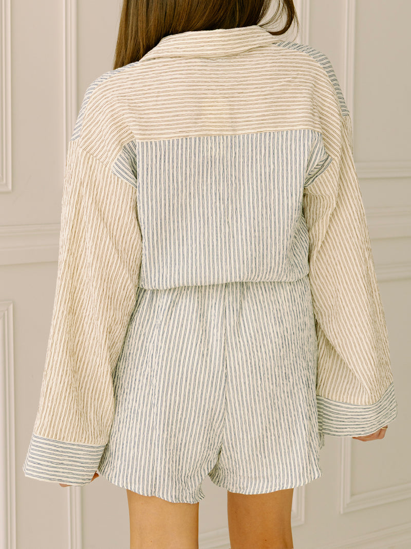 In the Clouds Striped Romper