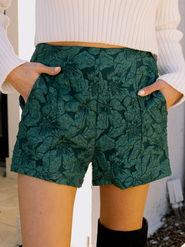 Emerald Jacquard Shorts