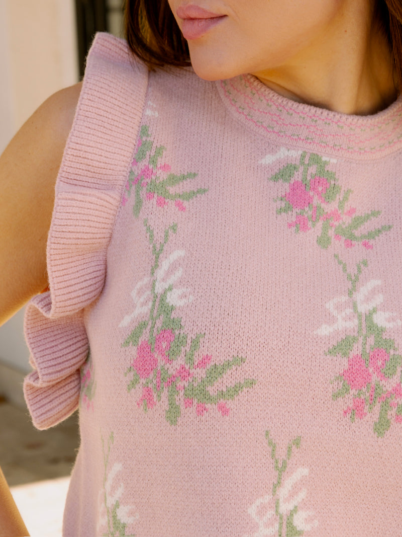 Miranda Sweater Vest - Flower