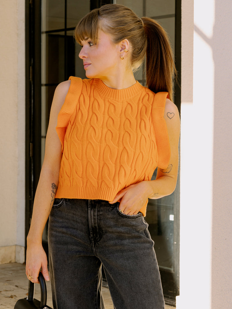 Miranda Sweater Vest - Orange