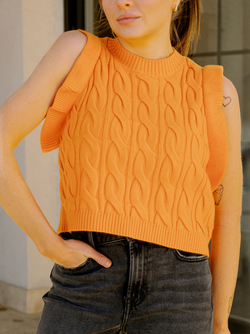 Miranda Sweater Vest - Orange