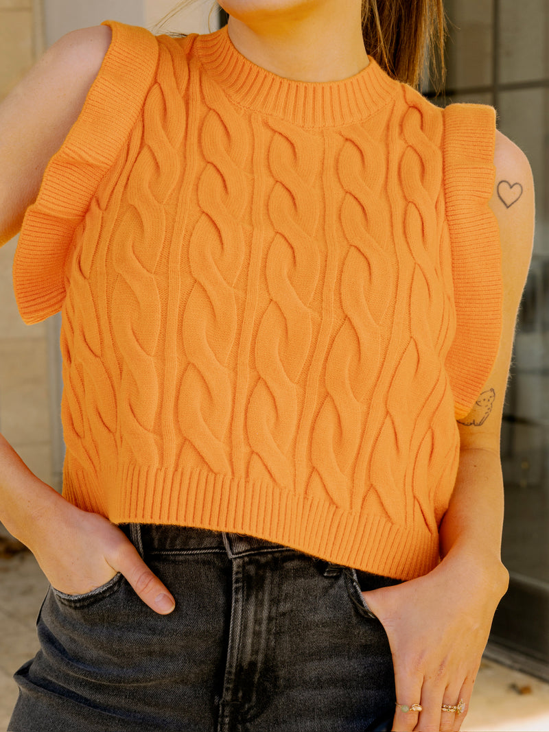 Miranda Sweater Vest - Orange