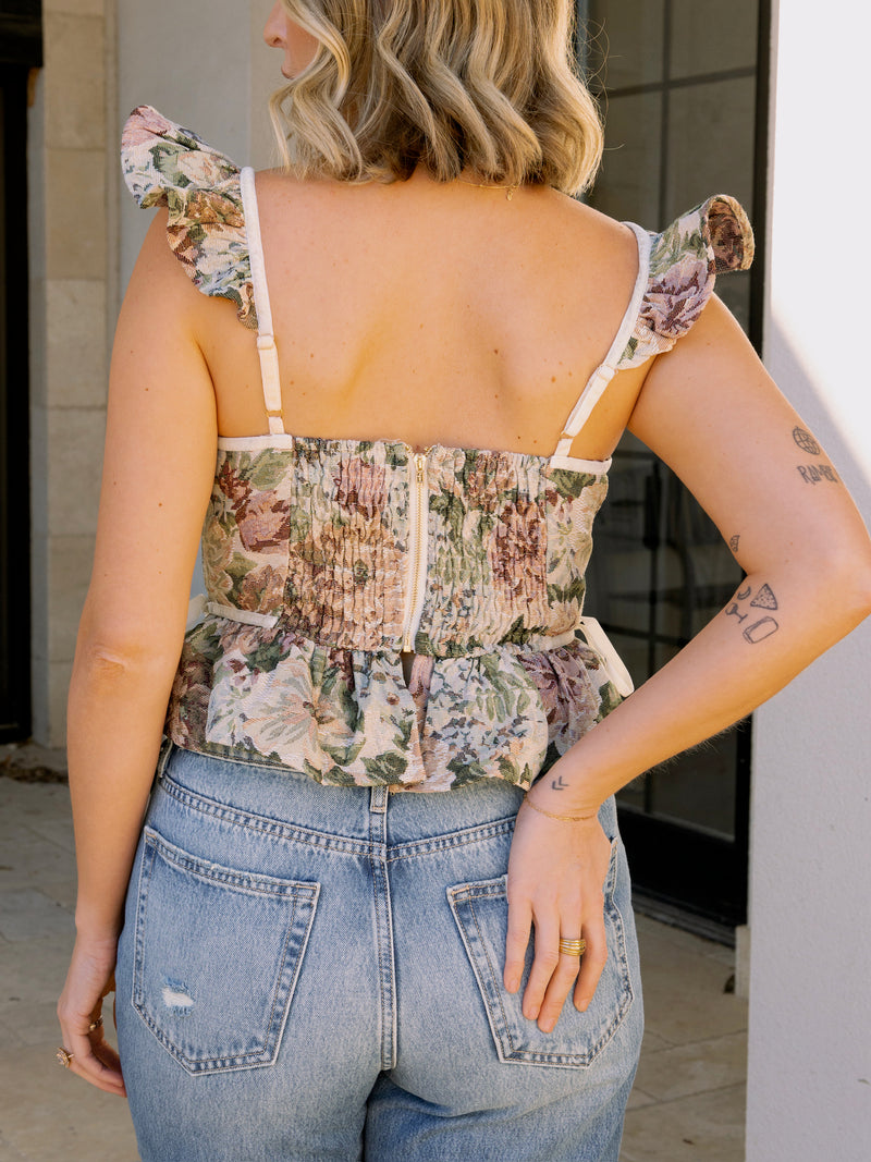 Jacquard Floral Top