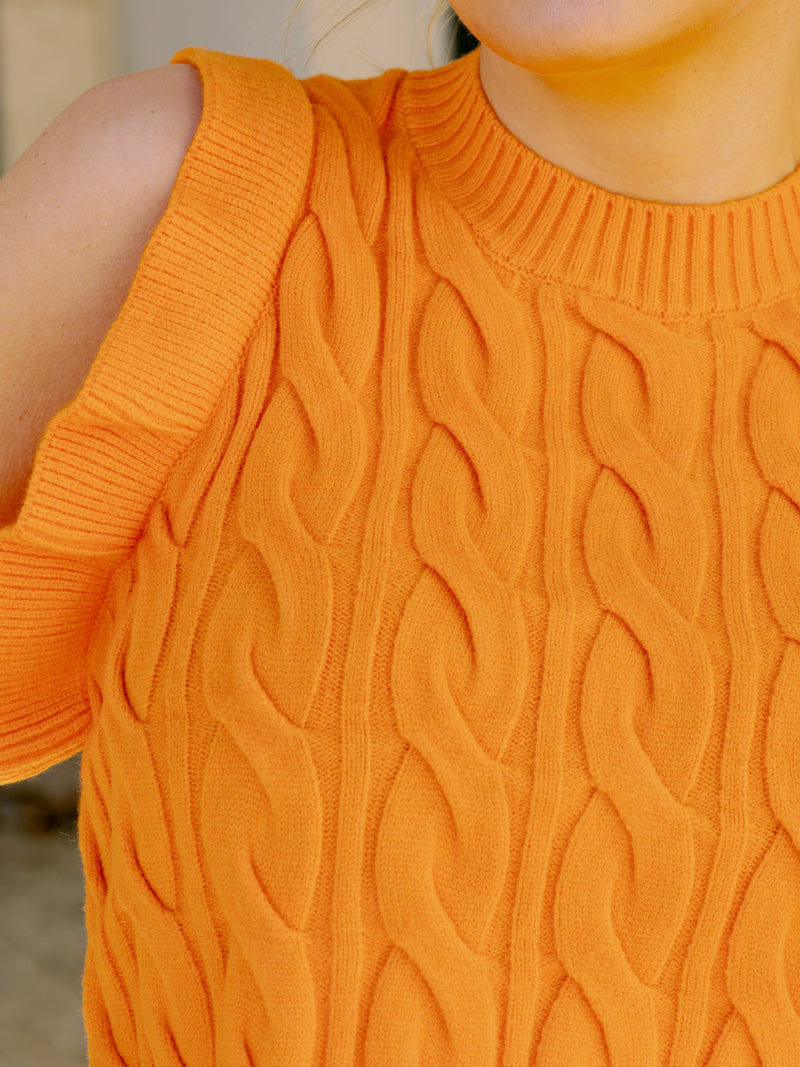 Miranda Sweater Vest - Orange