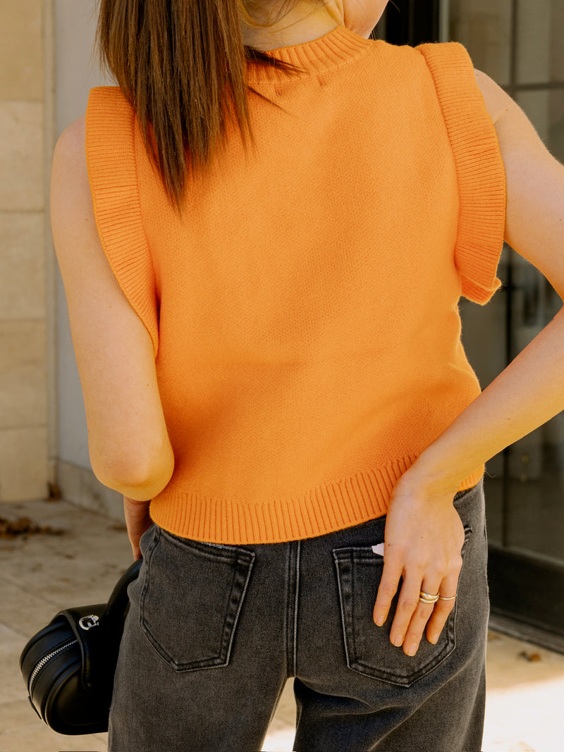 Miranda Sweater Vest - Orange