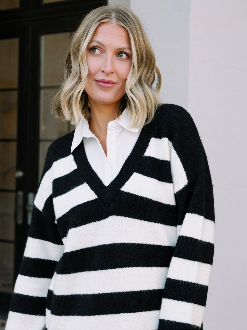 Classic Stripe Sweater Dress