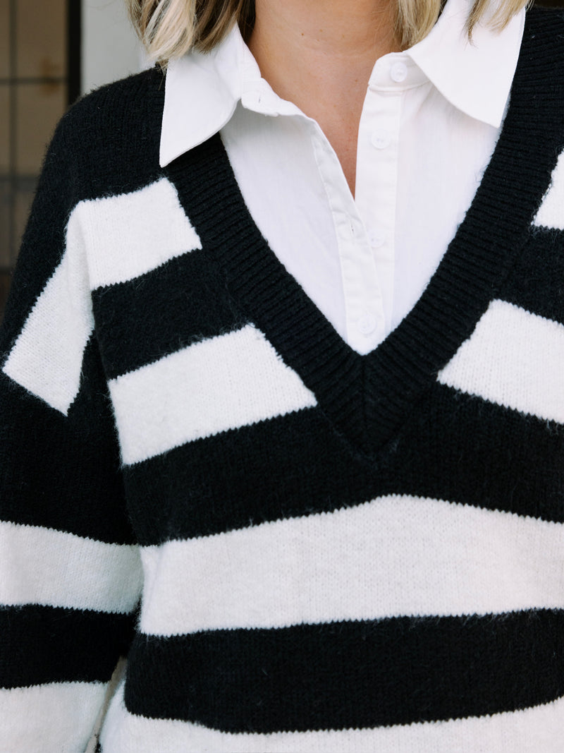 Classic Stripe Sweater Dress