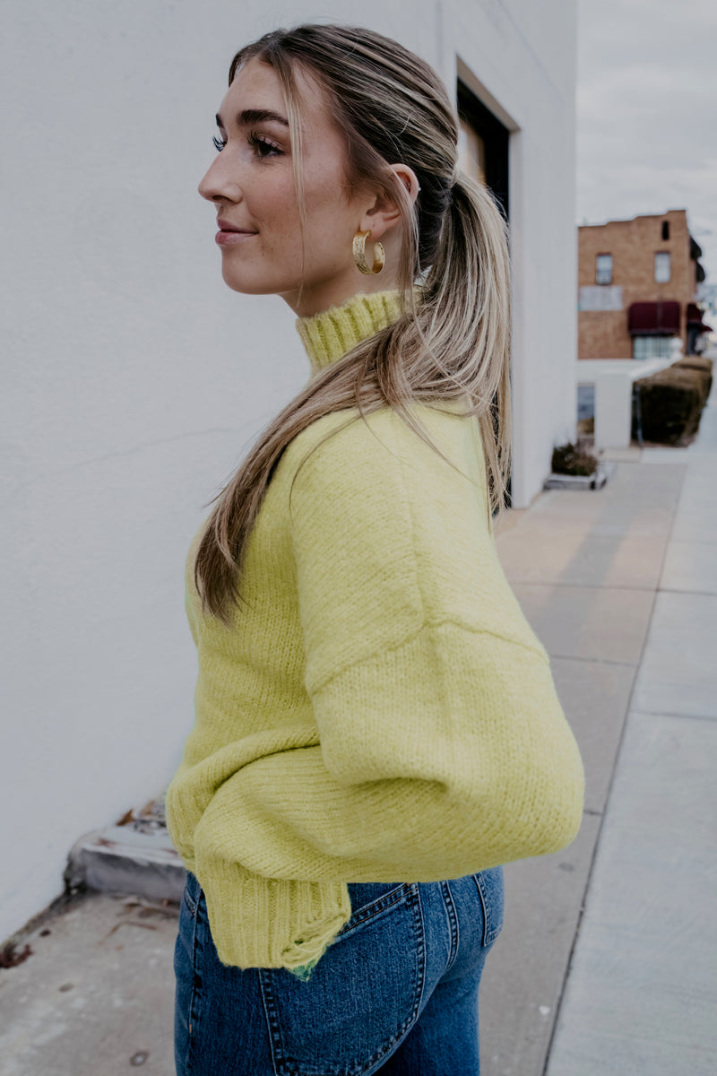 Taylor Turtleneck Sweater - Lime
