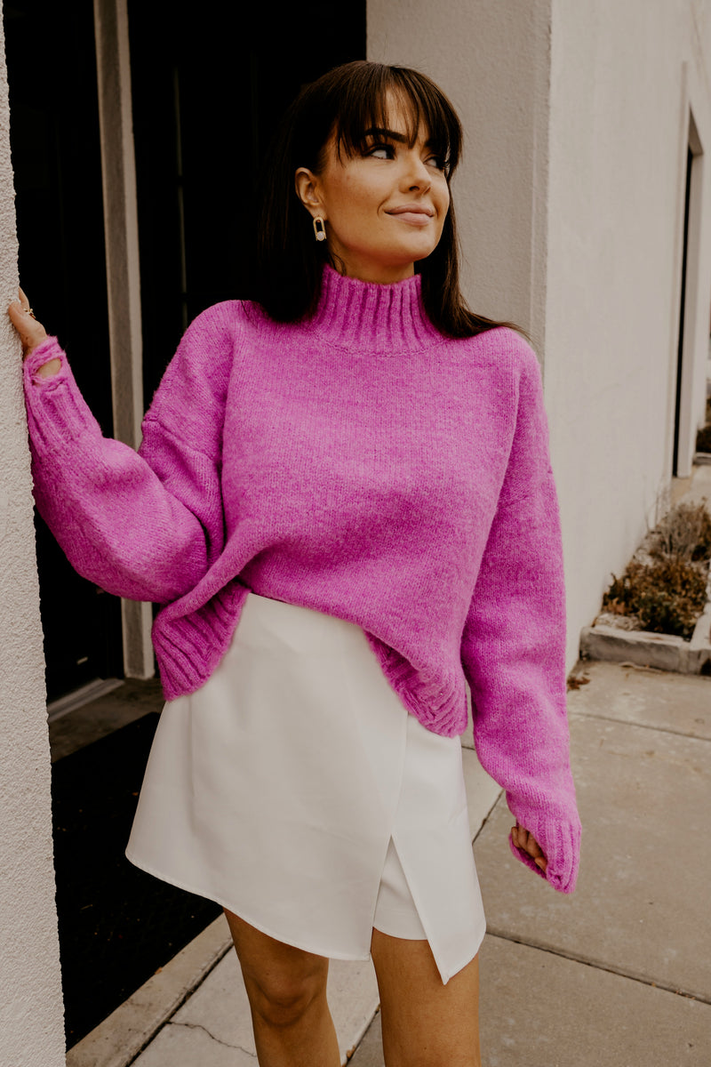 Taylor Turtleneck Sweater - Pink
