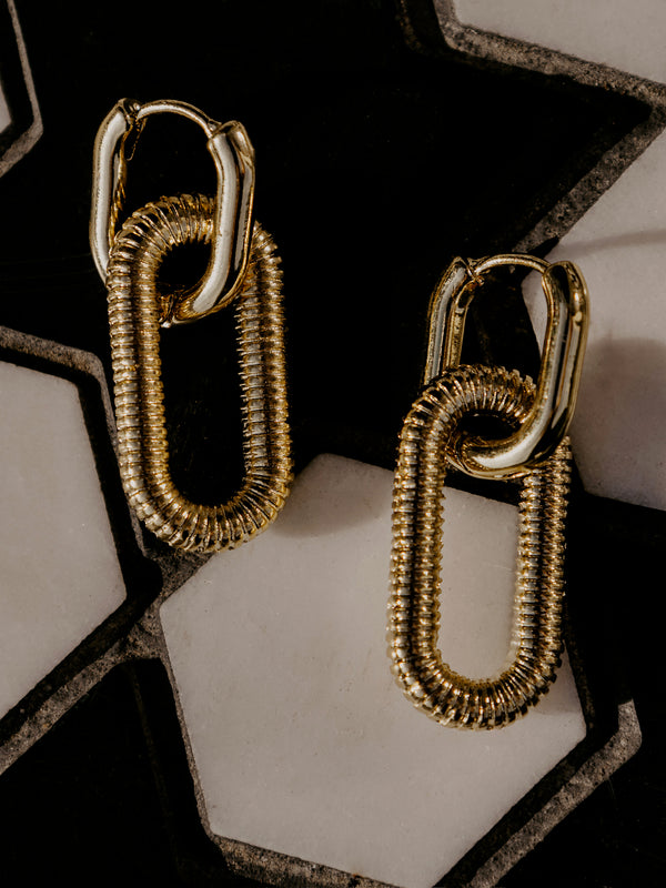 Textured Chain Link Drop Earrings