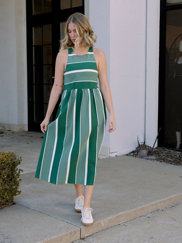 dRA Anzio Tank Dress - Green Stripe