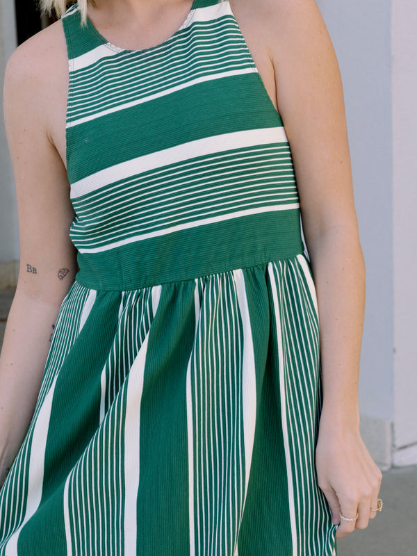 dRA Anzio Tank Dress - Green Stripe