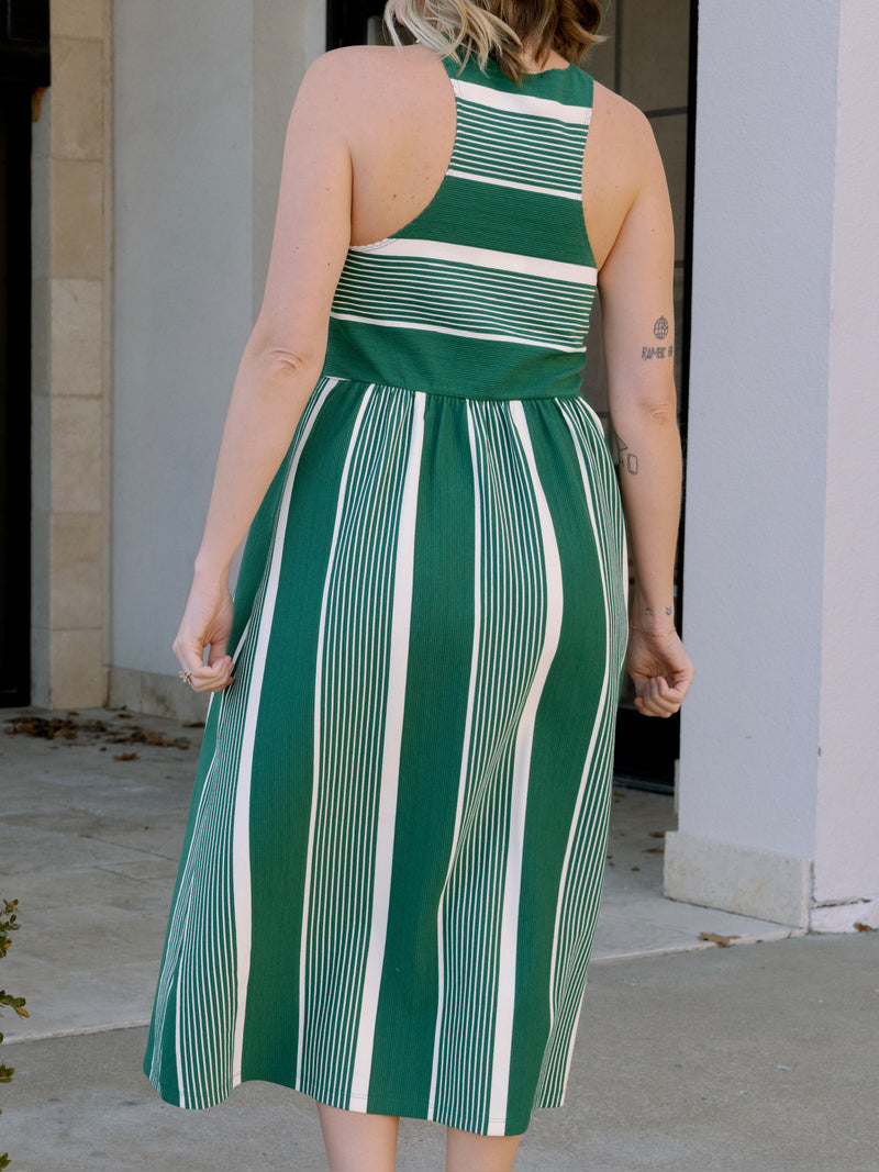 dRA Anzio Tank Dress - Green Stripe