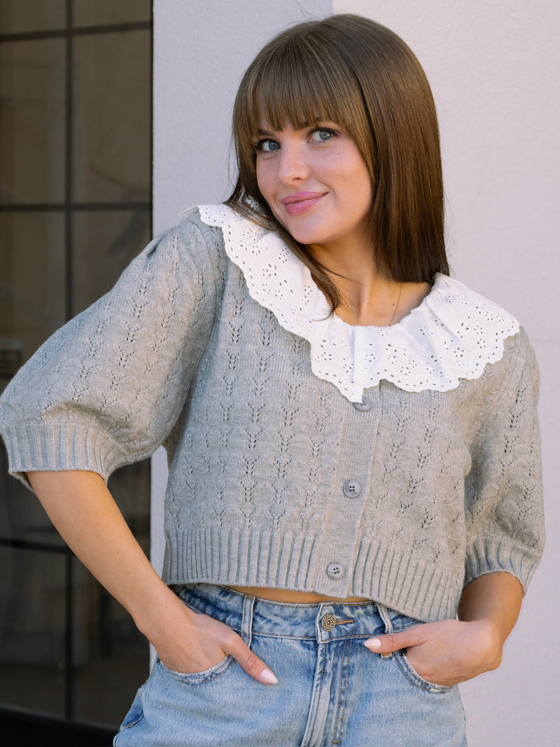 Lace Collar Cardigan